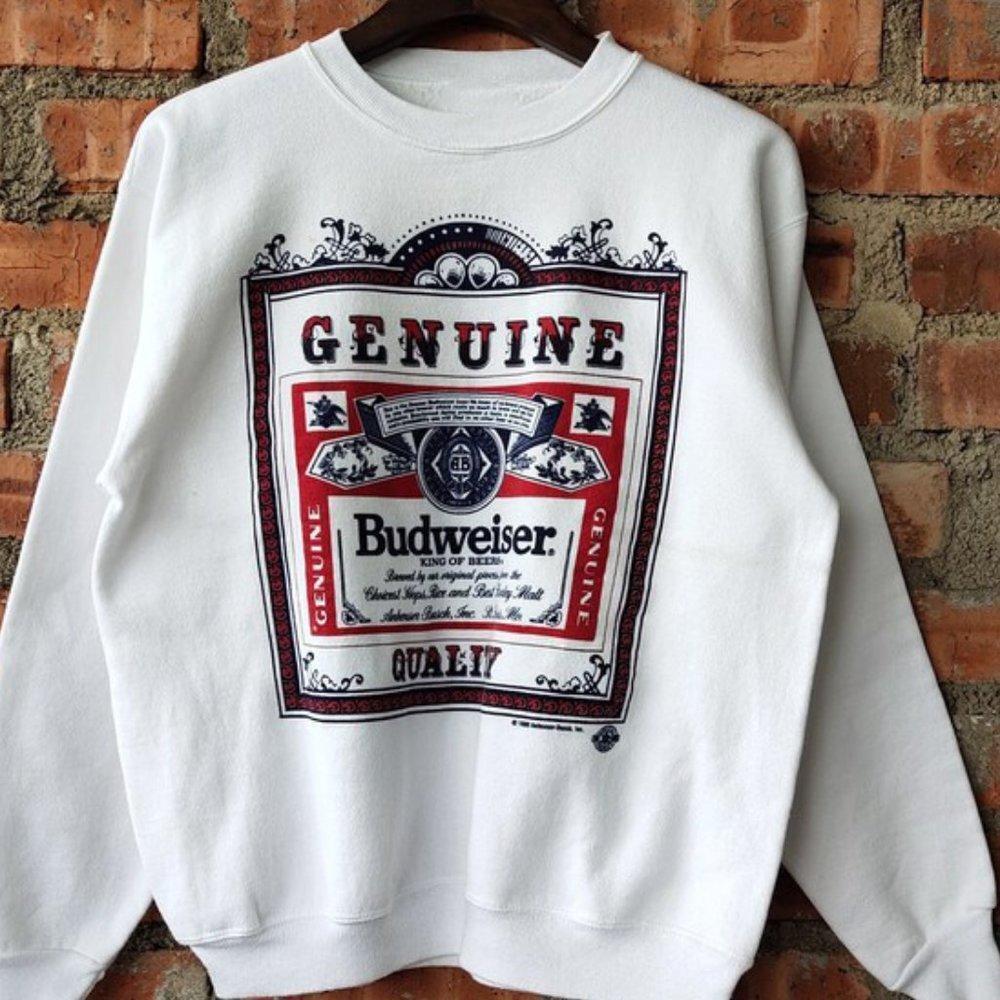 Budweiser Beer Budweiser Budweiser Pullover Budweiser Printed White Swe